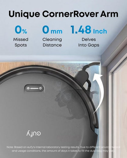 Eufy C10 Robot Vacuum - Self-Emptying with Advanced Smart Mapping & LiDAR Navigation | 2.85-Inch Slim Design, Powerful Suction for Pet Hair