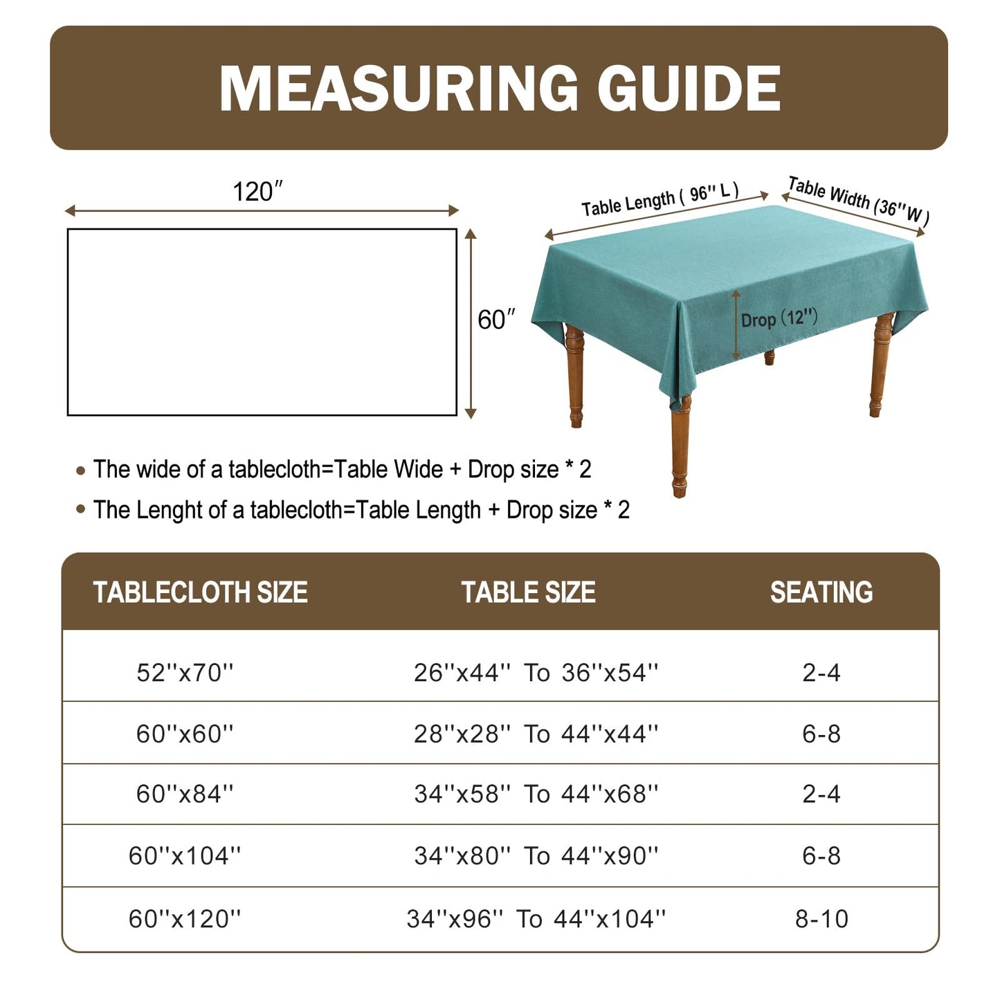 AUSSPVOCT Textured Tablecloth Rectangle 60x120 Water Resistant Spill-Proof Wipeable Table Cloth Wrinkle Free Fabric Dining Table Cover for Birthday Party Farmhouse Spring kitchen Tablecloths