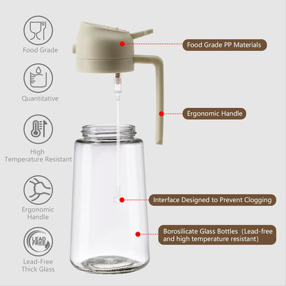 Skiennix Oil Sprayer - 16oz Glass Dispenser for Cooking | Perfect for Air Fryer, Salad & BBQ