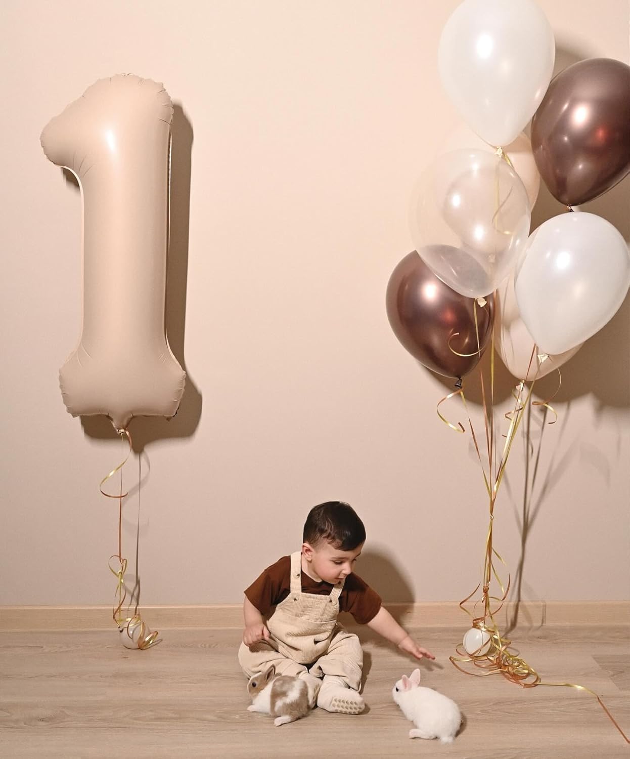 Regine Switzerland 40-Inch Light Brown Number 1 Balloon - Perfect First Birthday Decoration for Kids