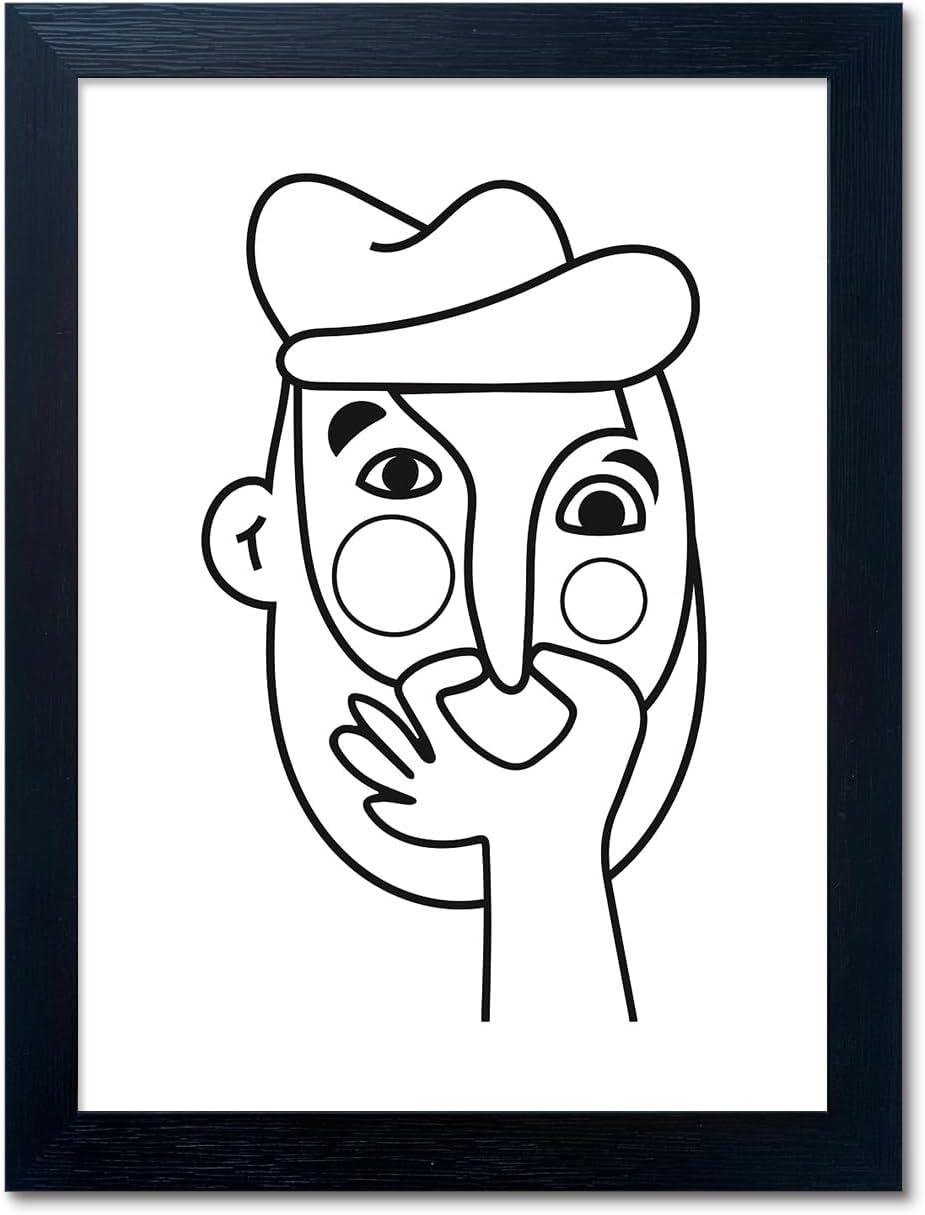 Regine Switzerland Funny Bathroom Wall Art - Modern Minimalist Canvas Print | Black & White Decor