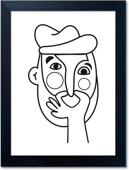 Regine Switzerland Funny Bathroom Wall Art - Modern Minimalist Canvas Print | Black & White Decor