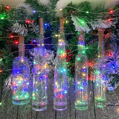 Multicolor Bottle Lights Set 6 Pack - 20 LEDs, 6.6ft Dual Battery Pack, Wine & Bottle Decoration