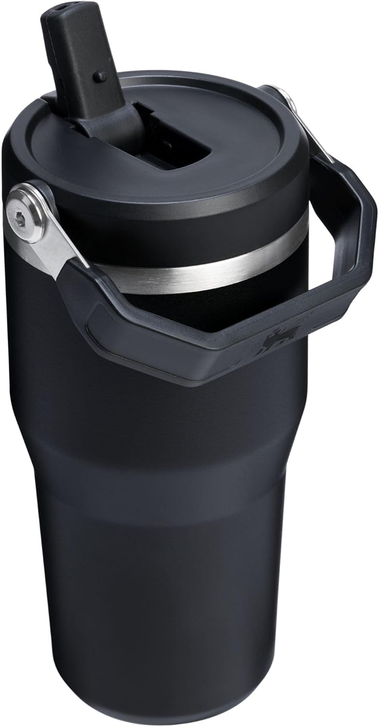 Stanley IceFlow 2.0 Tumbler - 20 oz Insulated Water Bottle with Flip Straw & Handle | BPA-Free | Black