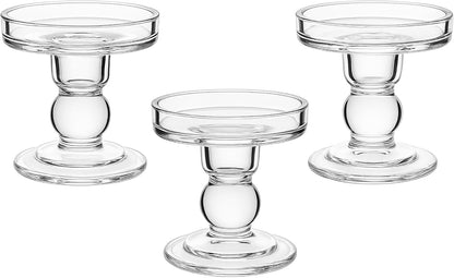 Regine Switzerland Glass Candle Holders - Elegant Unity Candle Holder Set of 3 for Weddings | Home Decor