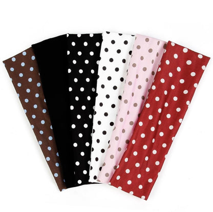 TERSE Polka Dot Headbands for Women - Trendy Hair Accessories | 6PCS Cute Fashion Hairbands