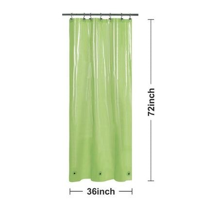 Barossa Design Clear Green Stall Shower Curtain Liner 36" W x 72" H - Waterproof PEVA Plastic Lightweight Shower Liner for Small Bathroom, 3 Magnets & Metal Grommets - Clear Green