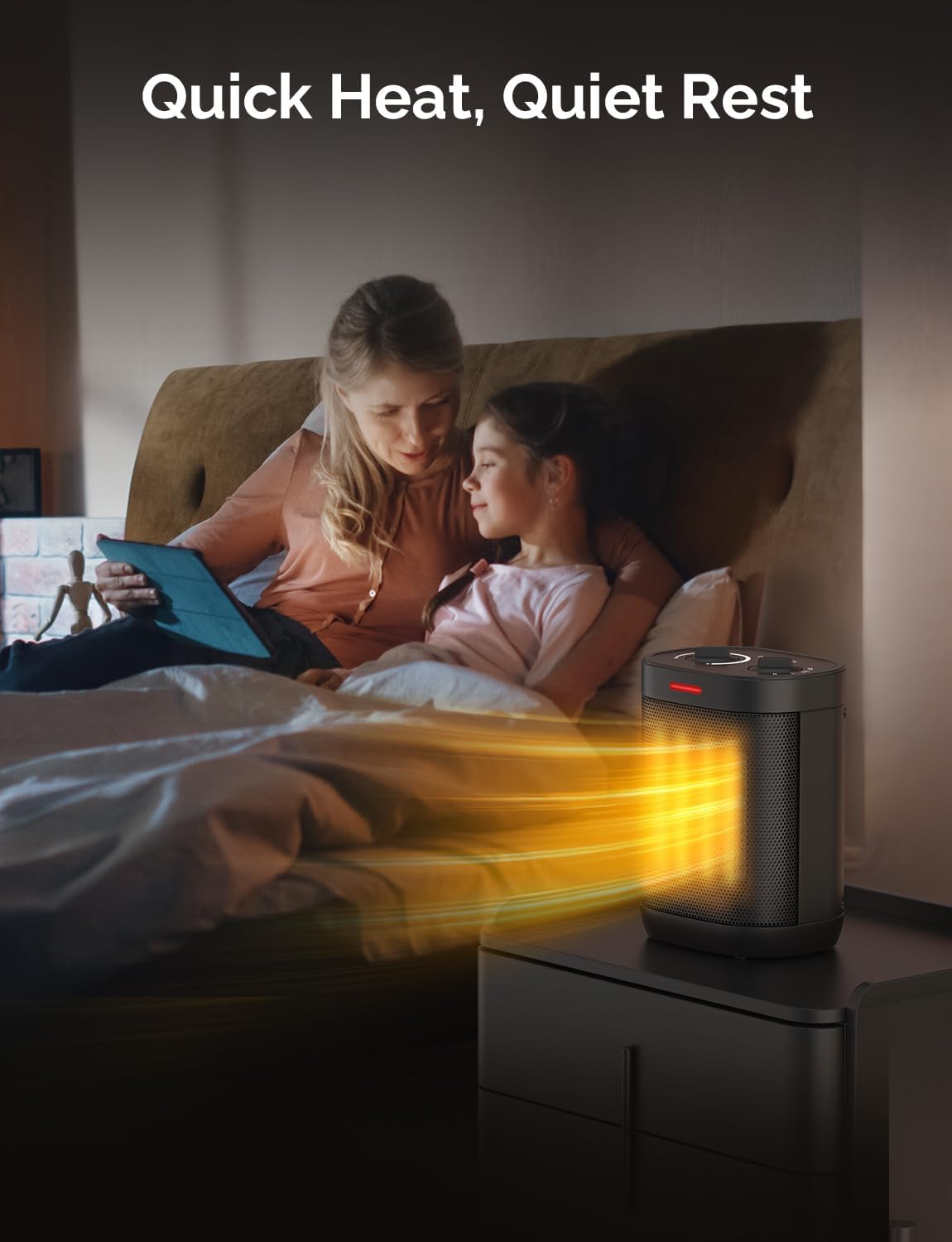 Skiennix 1500W Portable PTC Ceramic Space Heater - Indoor Use with Thermostat & Safety Features