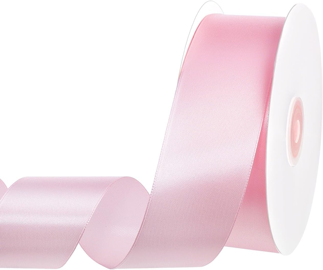 Woric Pink Ribbon - 1.5 Inch Satin Ribbon for Wedding Decor | 60 Yards Light Pink for Bouquets & Crafts