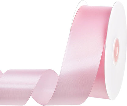 Woric Pink Ribbon - 1.5 Inch Satin Ribbon for Wedding Decor | 60 Yards Light Pink for Bouquets & Crafts