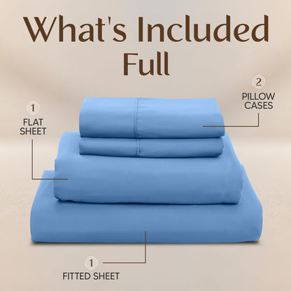 Utopia Bedding Full Size Sheet Set - Soft & Breathable Microfiber, 4-Piece in Dutch Blue
