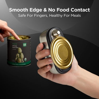 Kitchen Mama Orbit One Electric Can Opener - Hands-Free, USB-C Rechargeable, Safety Blade for Large Cans