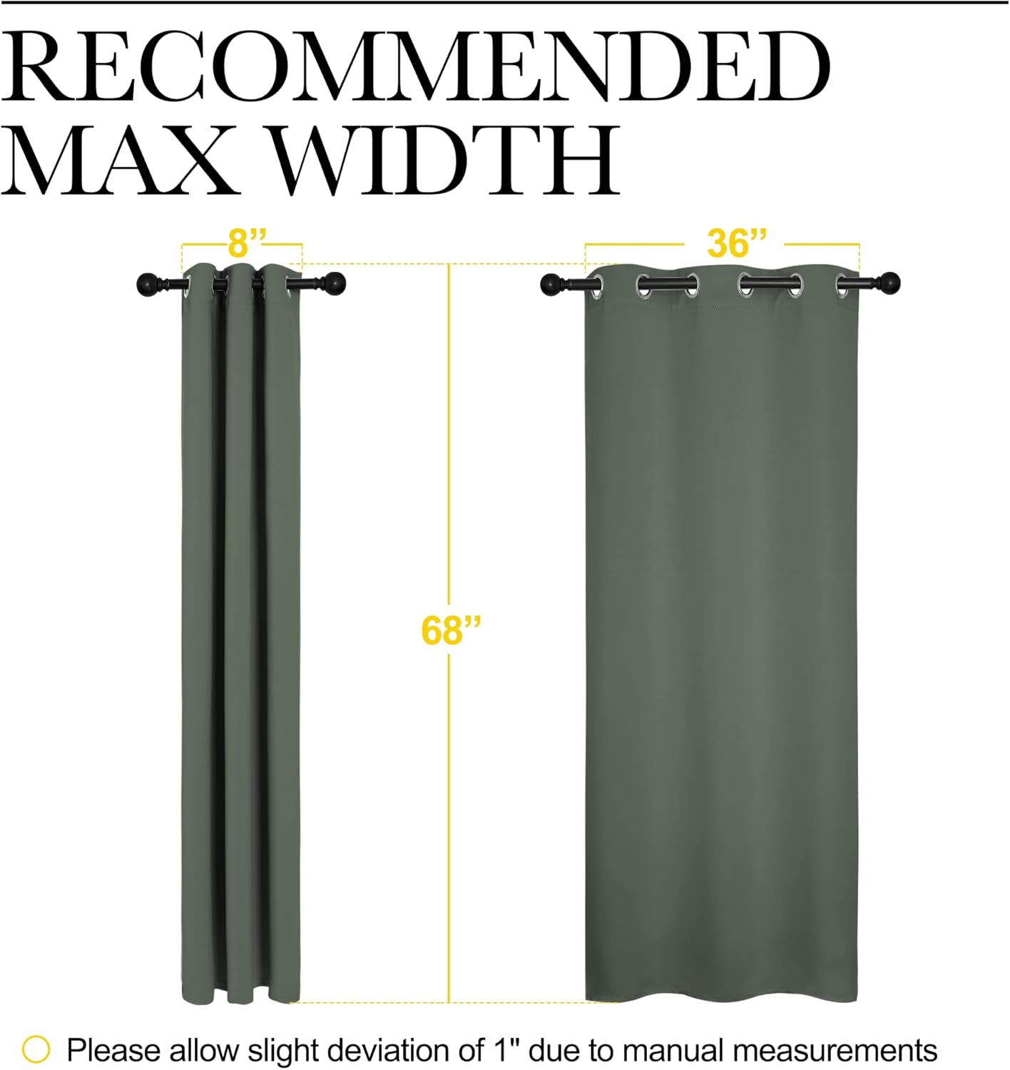 NICETOWN Blackout Curtain Panels - Thermal Insulated Grommet Drapes for Dining Room | Dark Mallard, 42x68-Inch (1 Pair)