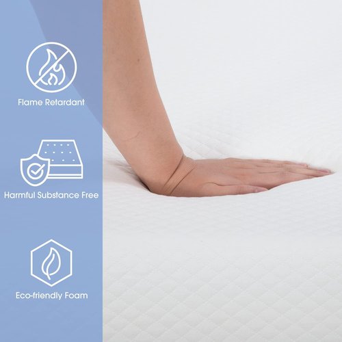 BestMassage 6-Inch Gel Memory Foam Mattress - Medium Firm Feel | CertiPUR-US Certified | Pressure Relief & Cooling Comfort
