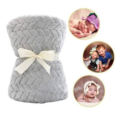 Baby Blanket Flannel, Cozy Throw Blankets for Newborn Infant and Toddler, Super Soft and Warm Receiving Baby Blanket for Crib Stroller (Grey 3040")
