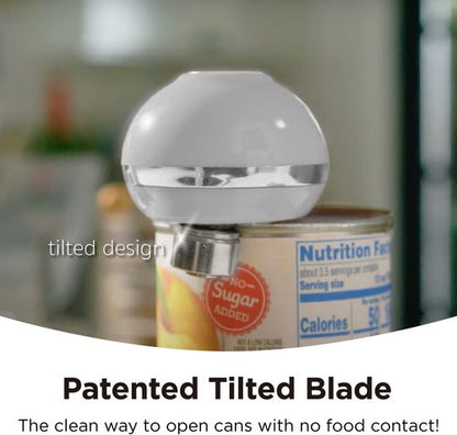 Kitchen Mama Mini Electric Can Opener - Smooth Edge, One-Press Operation, Portable & Safe for Seniors (White)