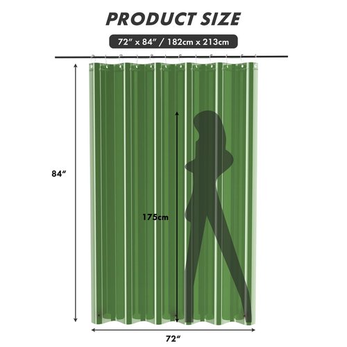 AmazerBath Extra Long Shower Curtain Liner 72x84, Clear Green Shower Liner 84 Inches Long, Plastic Shower Curtain Liners, Cute Tall Shower Liner, PEVA Bathroom Shower Curtain Liners & 3 Magnets