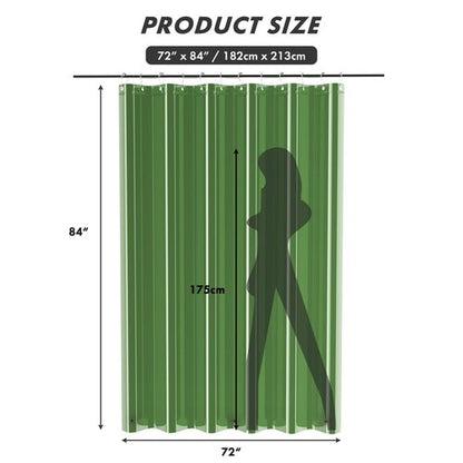 AmazerBath Extra Long Shower Curtain Liner 72x84, Clear Green Shower Liner 84 Inches Long, Plastic Shower Curtain Liners, Cute Tall Shower Liner, PEVA Bathroom Shower Curtain Liners & 3 Magnets