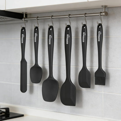 NileHome Silicone Spatula Set - 6-Piece Food Grade Kitchen Utensils | Heat Resistant & BPA-Free