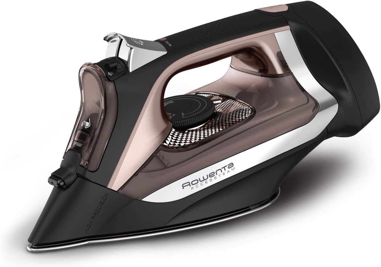 Rowenta DW5080 Micro Steam Iron - 1700W Stainless Steel Soleplate with Auto-Off | 400-Hole Design, Brown