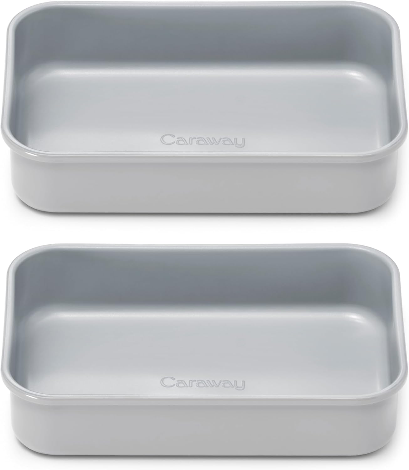 Caraway Nonstick Baking Pan Duo | 9” x 6.5” Deep Ceramic Casserole Dish - Non-Toxic, PTFE & PFOA Free - Gray