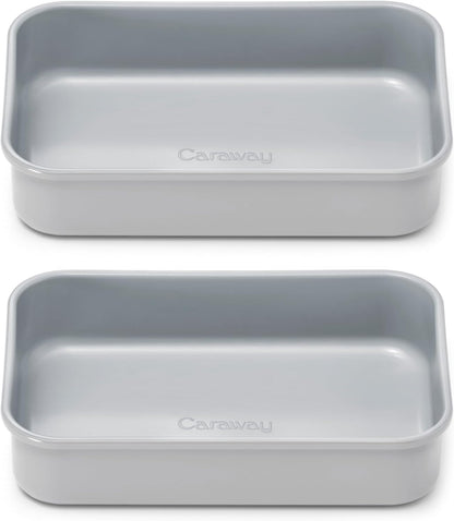 Caraway Nonstick Baking Pan Duo | 9” x 6.5” Deep Ceramic Casserole Dish - Non-Toxic, PTFE & PFOA Free - Gray