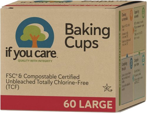 If You Care Unbleached Baking Cups - Large 60-Count Boxes | Eco-Friendly & Compostable