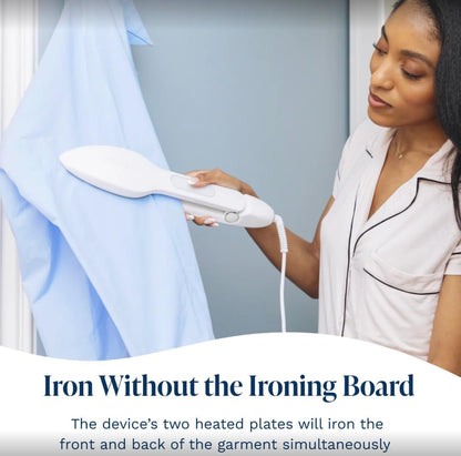 Nori Press Travel Steam Iron - Handheld Design with Steam Feature - No Ironing Board Needed - Navy