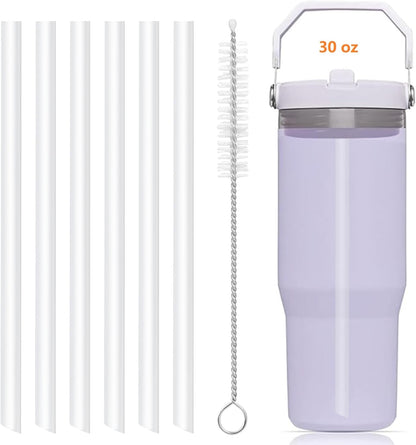Stanley Replacement Straws - Compatible with IceFlow Flip Straw Tumblers 30 oz & 64 oz | 6 Straws & Cleaning Brush Included