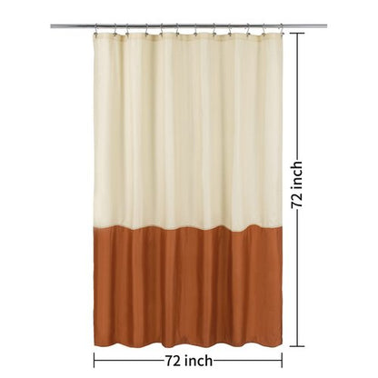 ALYVIA SPRING Waterproof Fabric Shower Curtain Liner - Soft & Light-Weight Cloth Shower Liner, 3 Bottom Magnets, Hotel Quality & Machine Washable - Standard Size 72x72, Cream and Orange