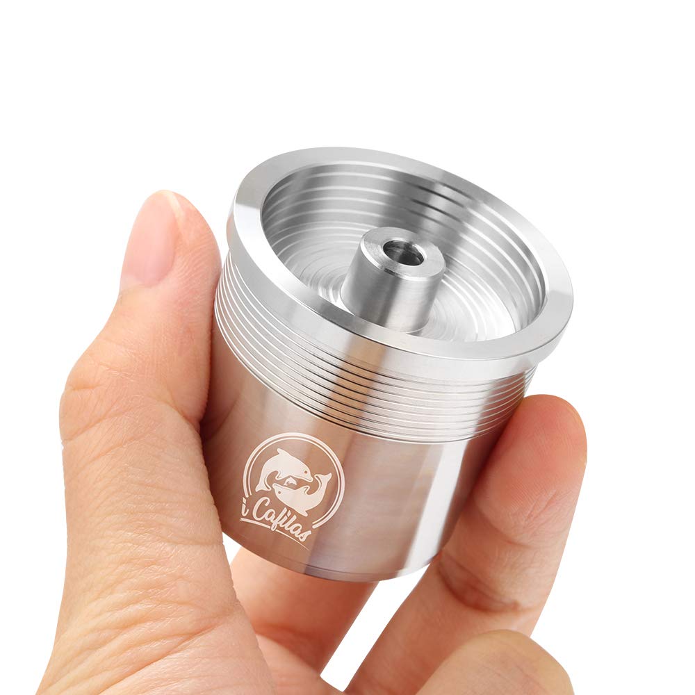 MG Coffee Stainless Steel Refillable Coffee Pods Metal Crema Reusable Capsules Permanent Coffee Pod Holder Compatible for X7.1 X8 X9 Y3 Y 1.1 Y5 Series Original Line Machines (silver capsule/Tamper)