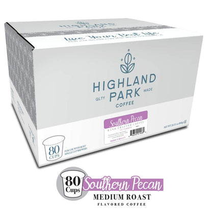 Highland Park Coffee Single Serve Pods Compatible with Keurig K Cup Brewers, Southern Pecan, 80 Count