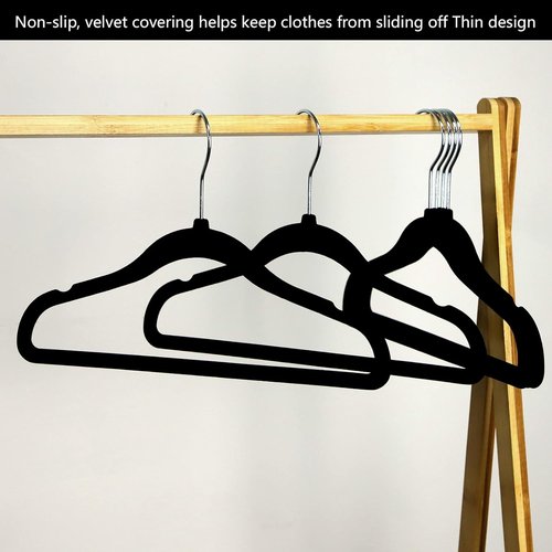 GoodtoU Kids Velvet Hangers - Non-Slip Black Infant Closet Hangers | Perfect for Organizing Baby Clothes
