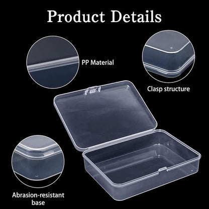 LECEHIVO Clear Plastic Beads Storage Containers - 40 Pcs Jewelry Box with Lids & Stickers | 4.1 x 3 x 1 Inch