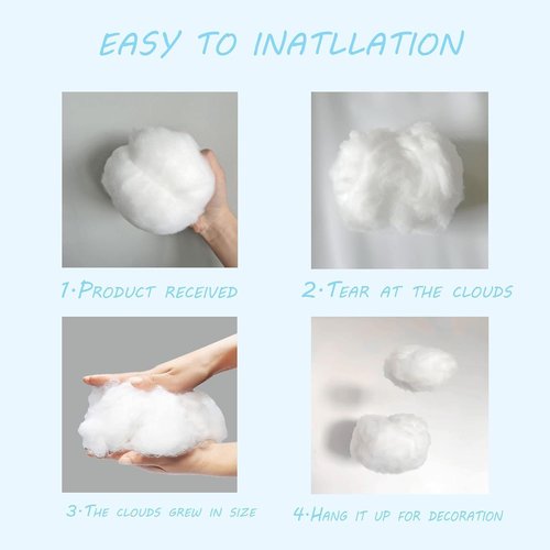 9Pcs Artificial Cloud Props - 3D Decorative Fake Clouds for Room Ceiling & Wedding Decor