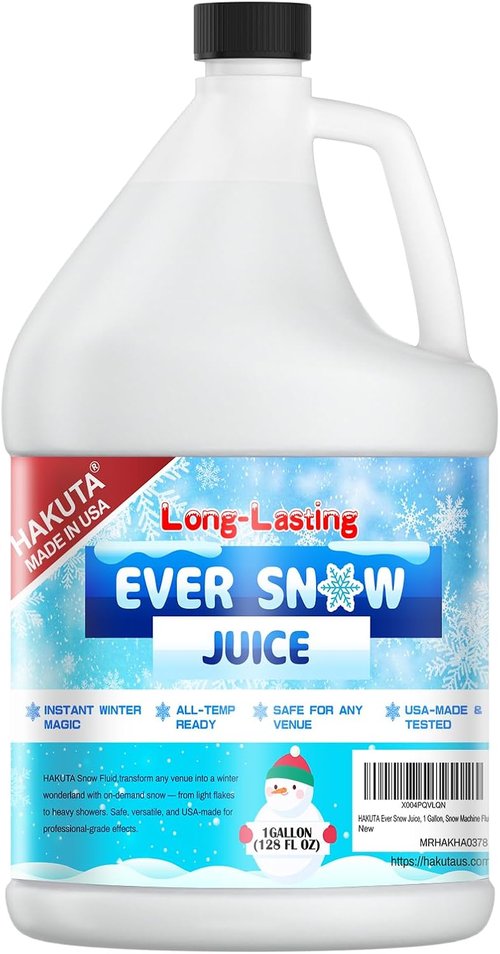 Hakuta Snow Machine Fluid - Long-Lasting Snow Juice for Stunning Winter Effects | 1 Gallon