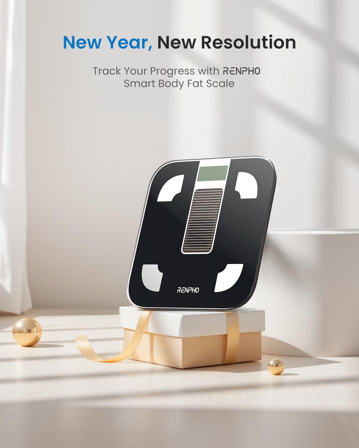 RENPHO Smart Scale for Body Weight, FSA&HSA Eligible, Digital Bathroom Scale BMI Weighing Bluetooth Body Fat Scale, Body Composition Monitor Health Analyzer with Smartphone App, 400 lbs - Elis Solar 1