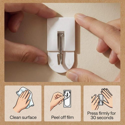 GORILLA GRIP Heavy Duty Adhesive Hooks - Damage-Free Wall Hangers for Kitchen & Bathroom | 5 Pack with 2 Extra Strips