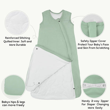 Yoofoss Baby Sleep Sack - Super Soft Rayon Made from Bamboo | 1.0 Tog, 6-12 Months, 2-Way Zipper
