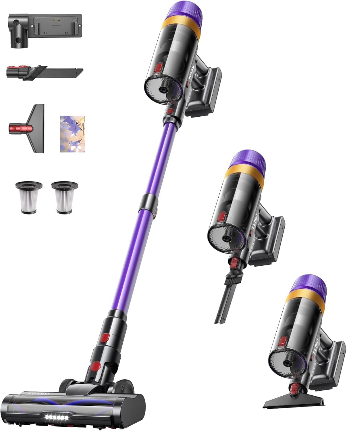 Skiennix Cordless Vacuum Cleaner - Powerful 620W, 75-Min Runtime, LED Display, 1.8L Dust Cup | Ideal for Hardwood Floors & Pet Hair