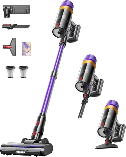 Skiennix Cordless Vacuum Cleaner - Powerful 620W, 75-Min Runtime, LED Display, 1.8L Dust Cup | Ideal for Hardwood Floors & Pet Hair