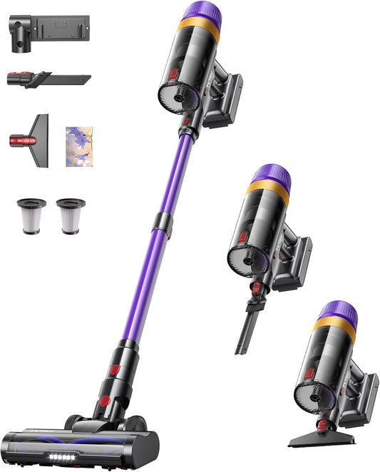 Skiennix Cordless Vacuum Cleaner - Powerful 620W, 75-Min Runtime, LED Display, 1.8L Dust Cup | Ideal for Hardwood Floors & Pet Hair