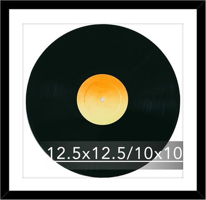 JCJMY Vinyl Record Frame - 12.5x12.5 with 10x10 Mat for Album Covers | Black Wall Display