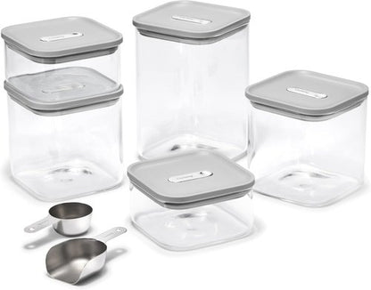 Caraway 13-Piece Glass Food Storage Containers - Non-Toxic, BPA-Free, Stackable & Airtight - Gray