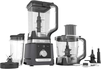 Ninja Deluxe Kitchen System - 1600 Watts Blender with Auto-iQ Technology & 7 Preset Programs | 2.6L Pitcher & Food Processor