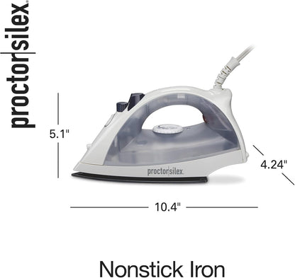 Proctor Silex Iron & Vertical Steamer - 1200 Watts, Nonstick Soleplate, Adjustable Spray, Auto Shutoff, White