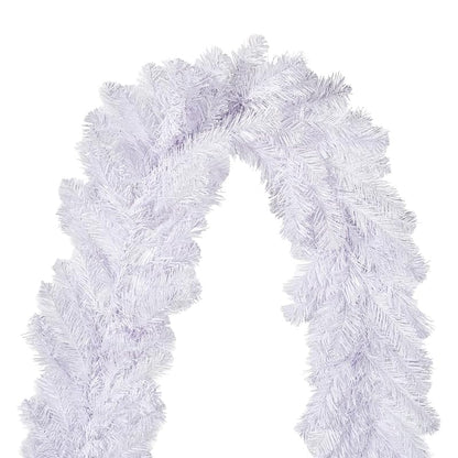 9' White Crystal Spruce Artificial Christmas Garland - Unlit, Durable Faux Garland, 210 PVC Tips - Variation: White+9' x 12"