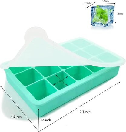 Silicone Ice Cube Trays - 3 Pack 45-Cube BPA Free | Stackable & Easy-Release for Whiskey, Cocktails, Baby Food