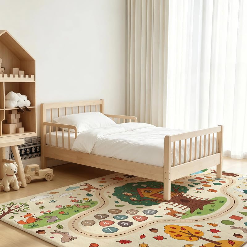 Tree House Learning Rug 3x5 ft - Kids Bedroom Educational Play Mat with Forest Design - Variation of THIS listing