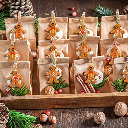 Christmas Gingerbread Man Ornaments Bulk PVC Mini Figurines - 60 Pieces, 4 Styles